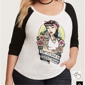 Torrid Badass Women Raglan Tee Size 3